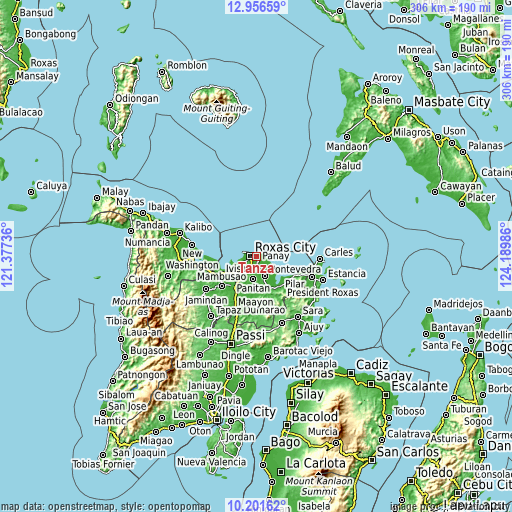 Topographic map of Tanza