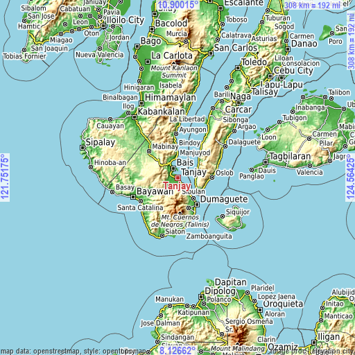 Topographic map of Tanjay