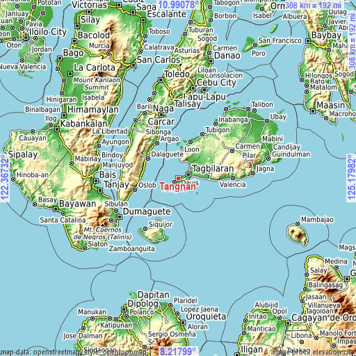 Topographic map of Tangnan