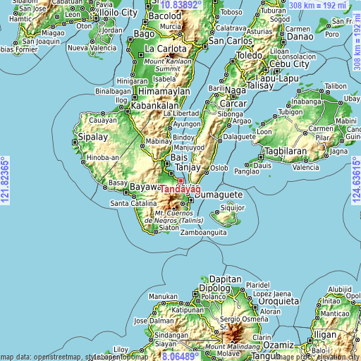 Topographic map of Tandayag