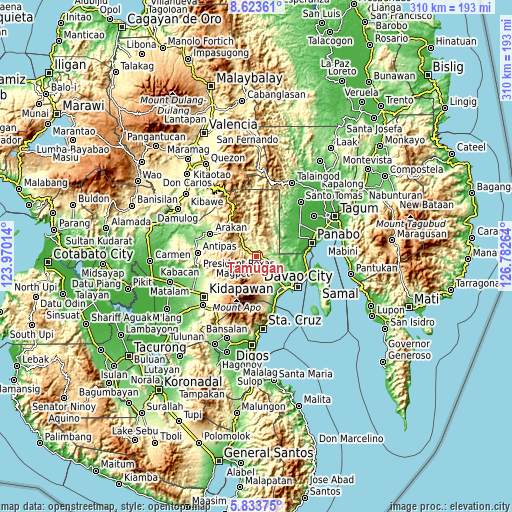 Topographic map of Tamugan