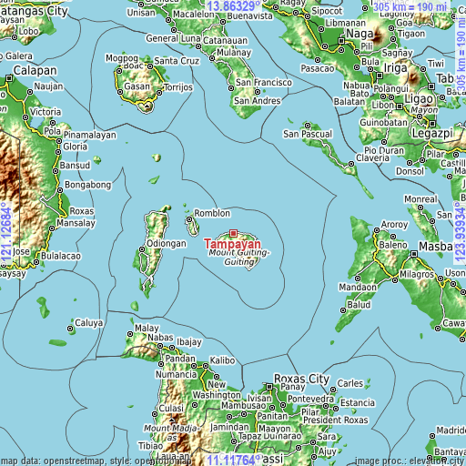 Topographic map of Tampayan