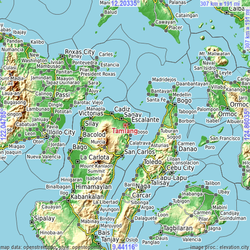 Topographic map of Tamlang