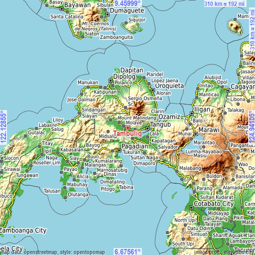 Topographic map of Tambulig