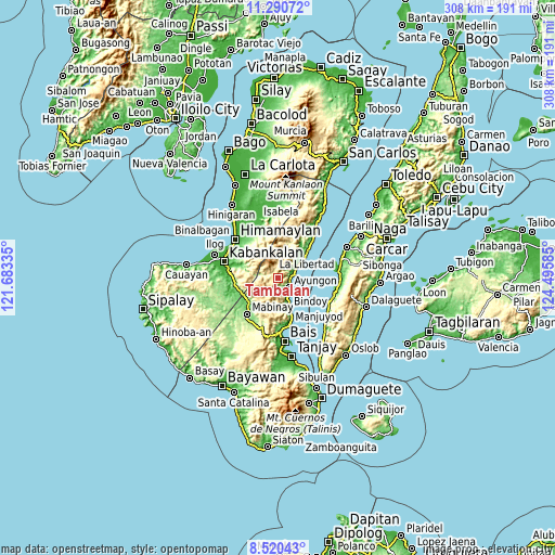 Topographic map of Tambalan