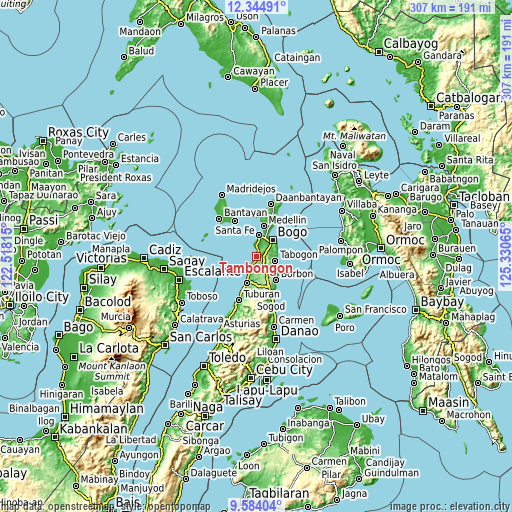 Topographic map of Tambongon