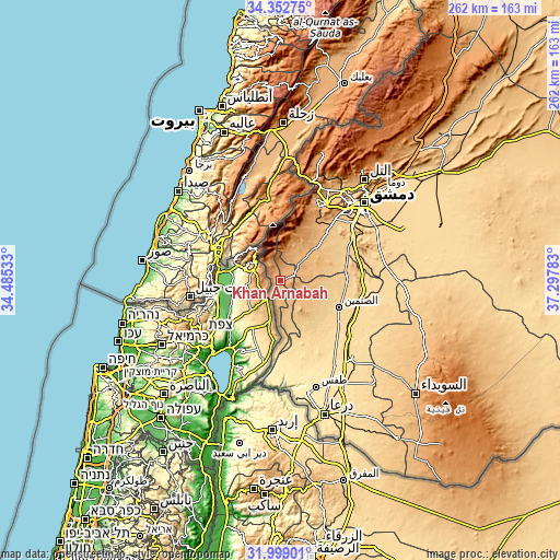 Topographic map of Khān Arnabah