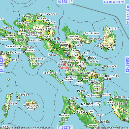 Topographic map of Tambo