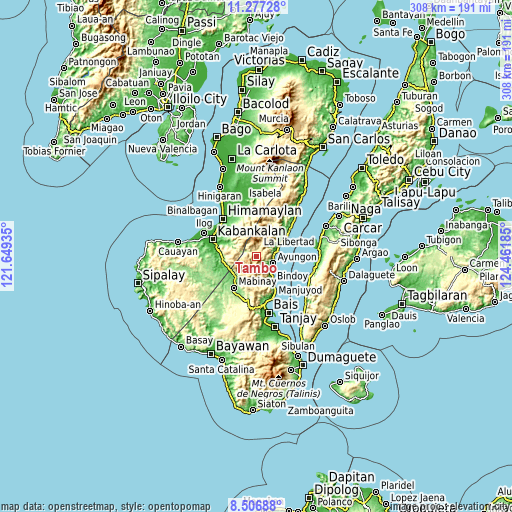 Topographic map of Tambo