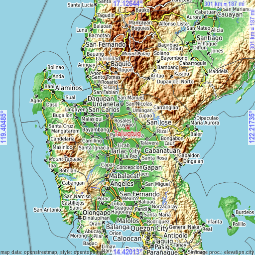 Topographic map of Talugtug