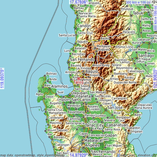 Topographic map of Taloy