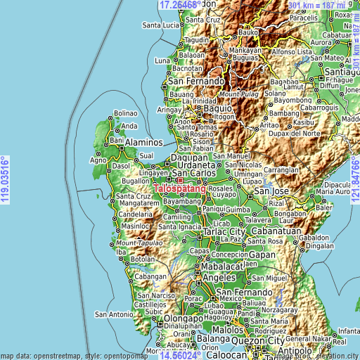 Topographic map of Talospatang