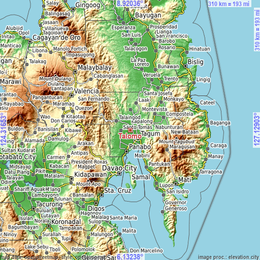 Topographic map of Talomo