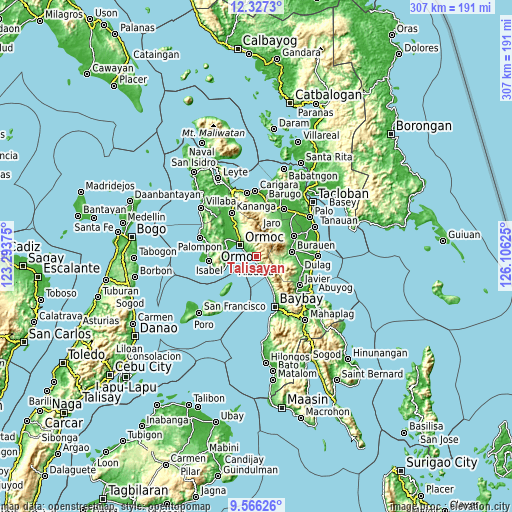 Topographic map of Talisayan