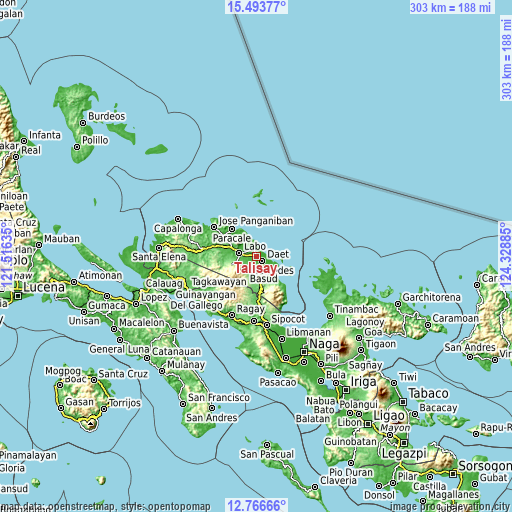Topographic map of Talisay