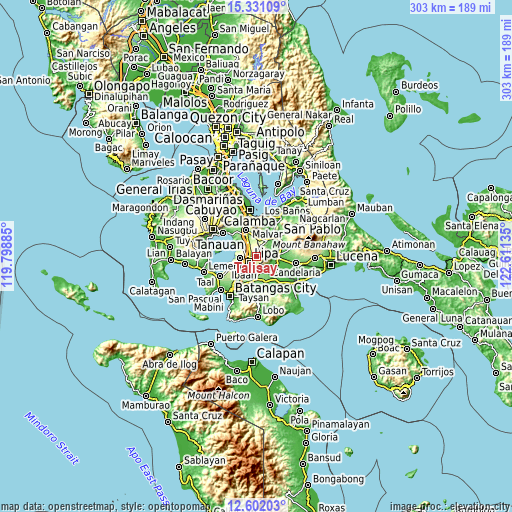 Topographic map of Talisay