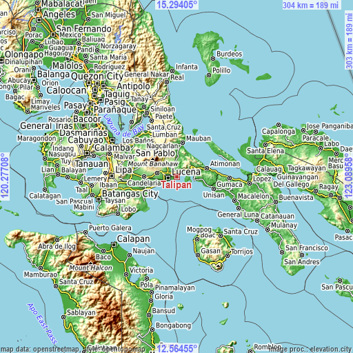 Topographic map of Talipan