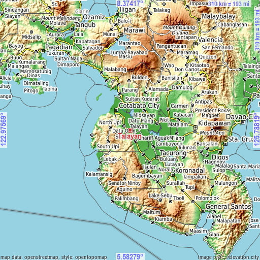 Topographic map of Talayan