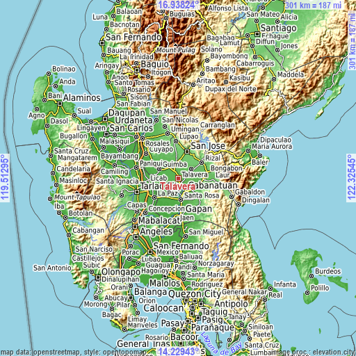 Topographic map of Talavera