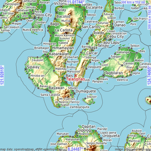 Topographic map of Talangnan