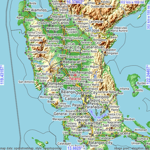 Topographic map of Talang