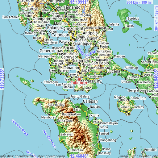 Topographic map of Talaibon