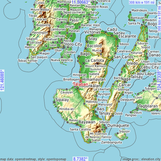 Topographic map of Talaban