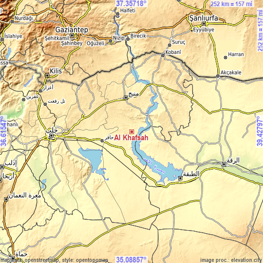 Topographic map of Al Khafsah
