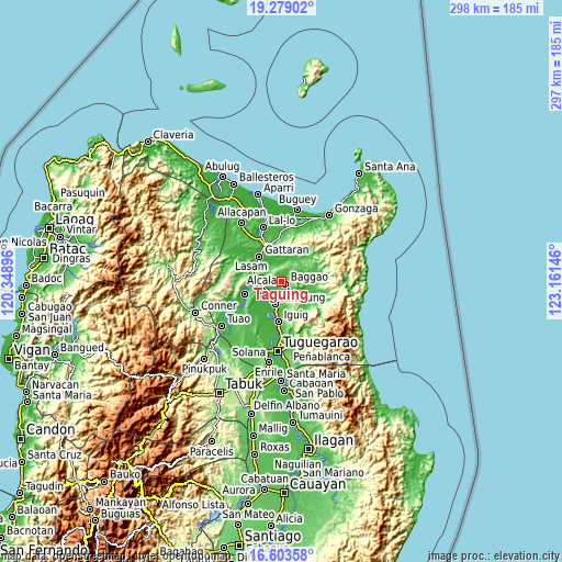 Topographic map of Taguing