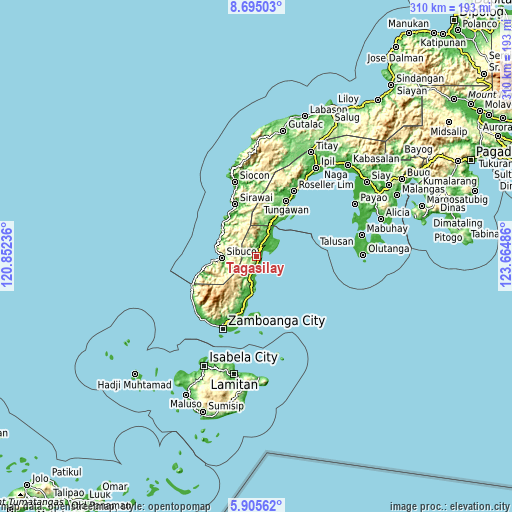 Topographic map of Tagasilay