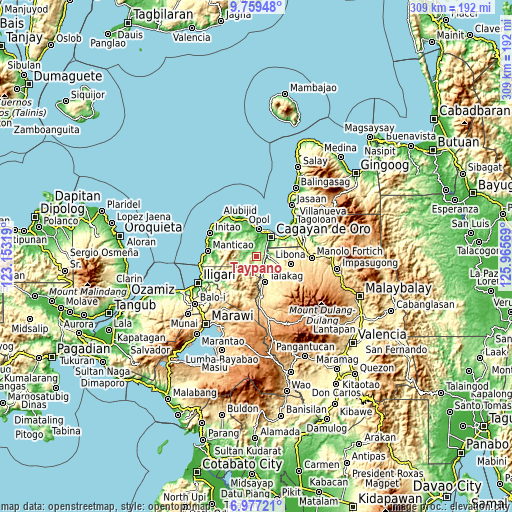 Topographic map of Taypano