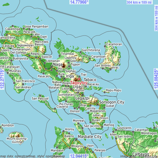 Topographic map of Tagoytoy