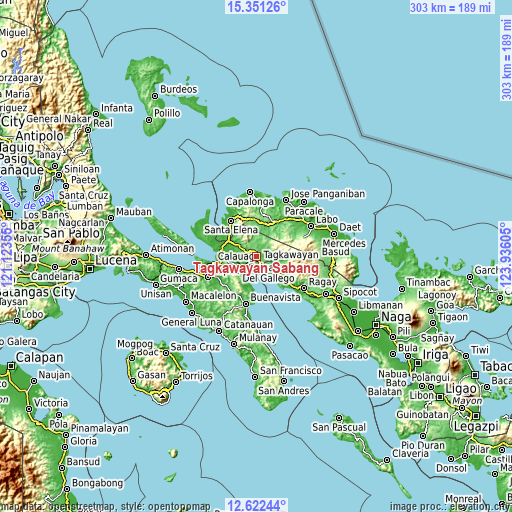 Topographic map of Tagkawayan Sabang