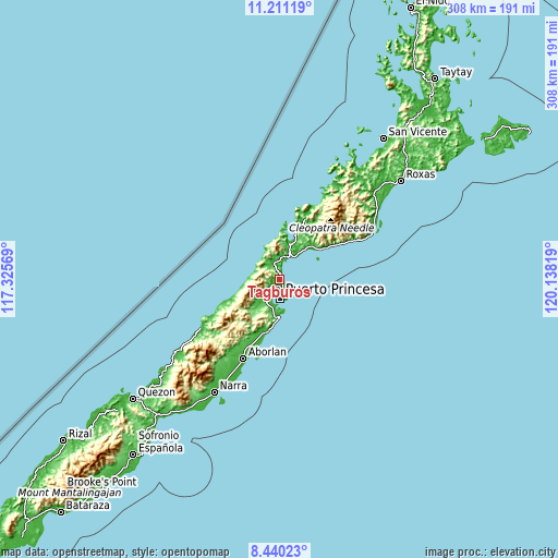 Topographic map of Tagburos