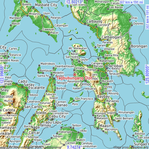 Topographic map of Tagbubungang Diot