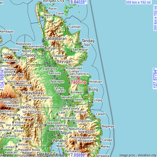 Topographic map of Tagbina