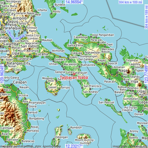 Topographic map of Tagbacan Ibaba