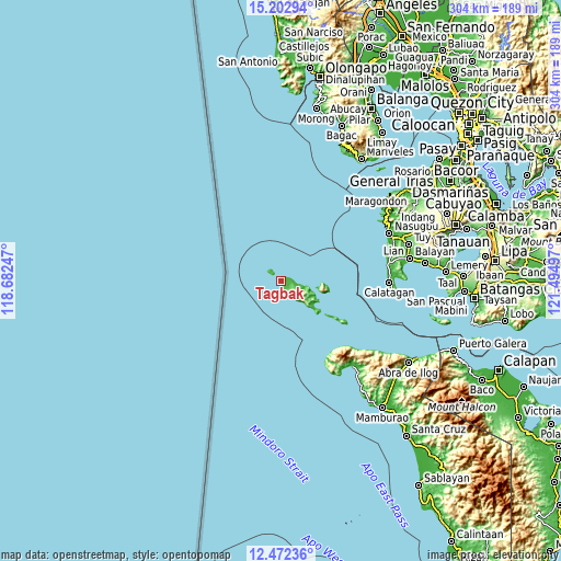 Topographic map of Tagbak