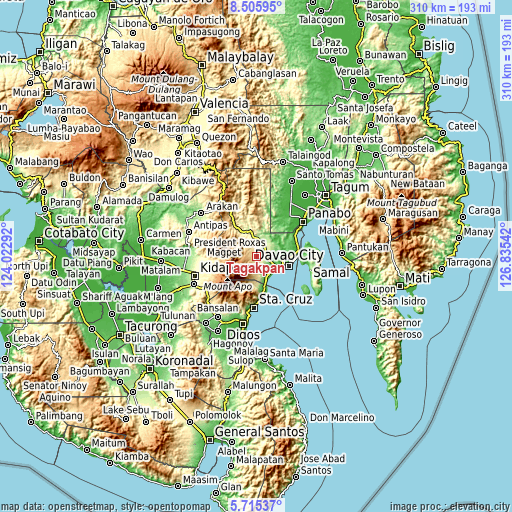 Topographic map of Tagakpan