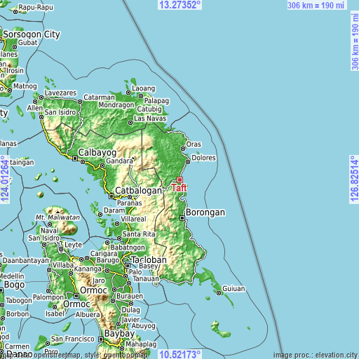 Topographic map of Taft