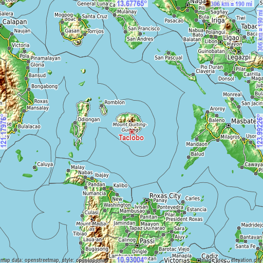 Topographic map of Taclobo