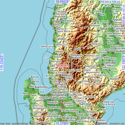 Topographic map of Tacadang