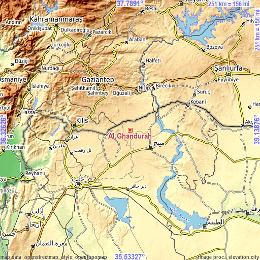 Topographic map of Al Ghandūrah