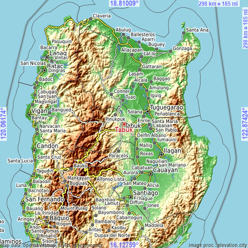 Topographic map of Tabuk