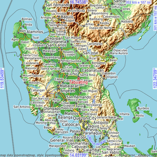 Topographic map of Tabuating