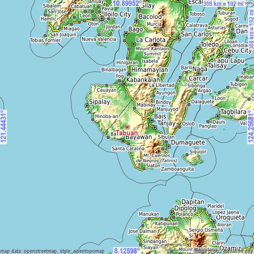 Topographic map of Tabuan