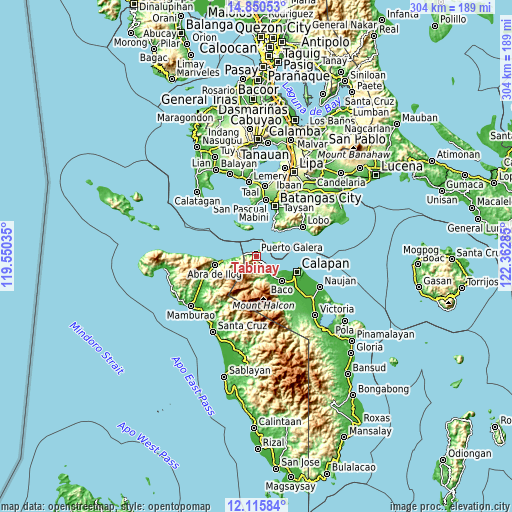 Topographic map of Tabinay