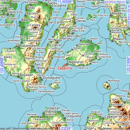 Topographic map of Tabalong