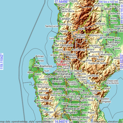 Topographic map of Tabaan