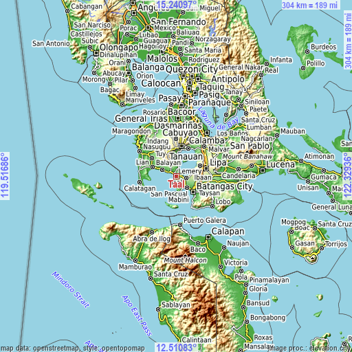 Topographic map of Taal